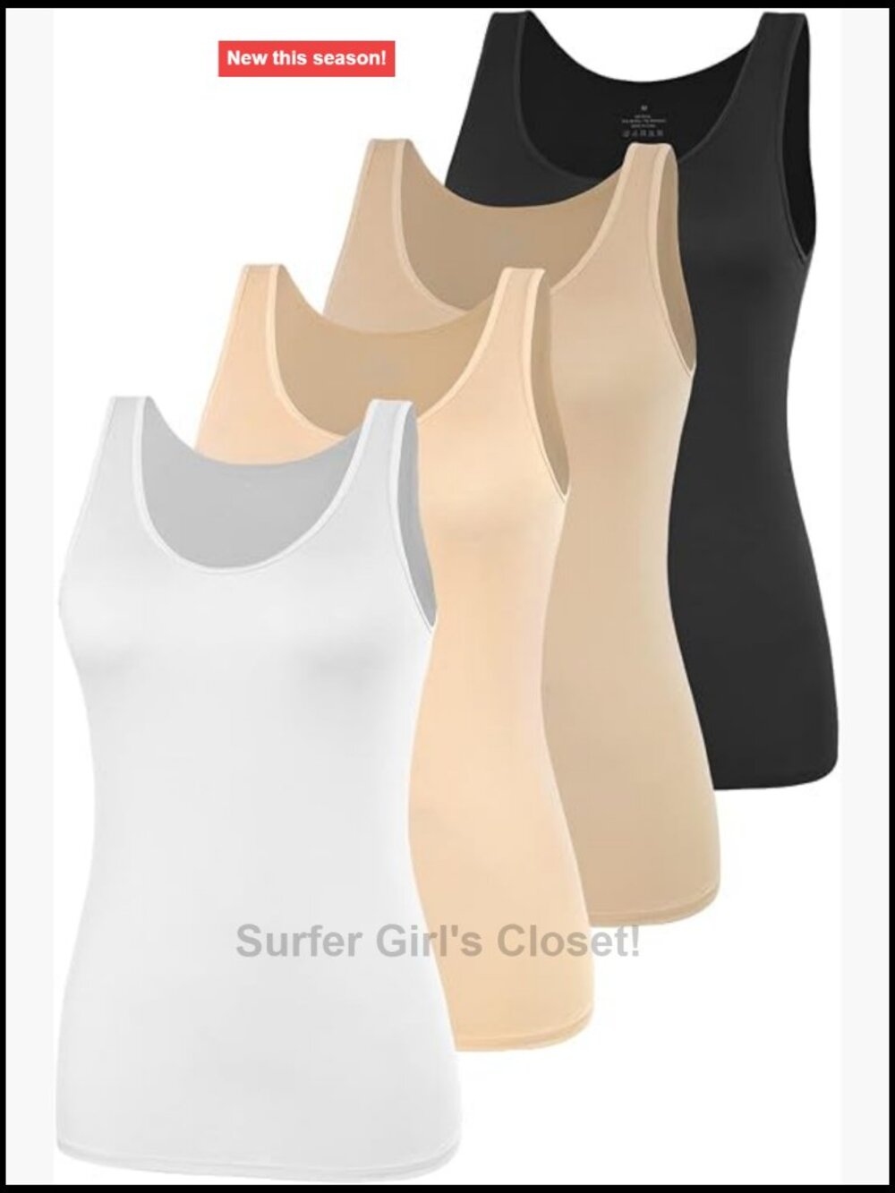 Women's Sleeveless Tank Top 4-Pack Modal Spandex Scoop Neck Layering